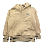 YES LONDON felpa con zip e cappuccio tinta unita cn logo Panna per Bambino JR5062F PANNA YES LONDON 