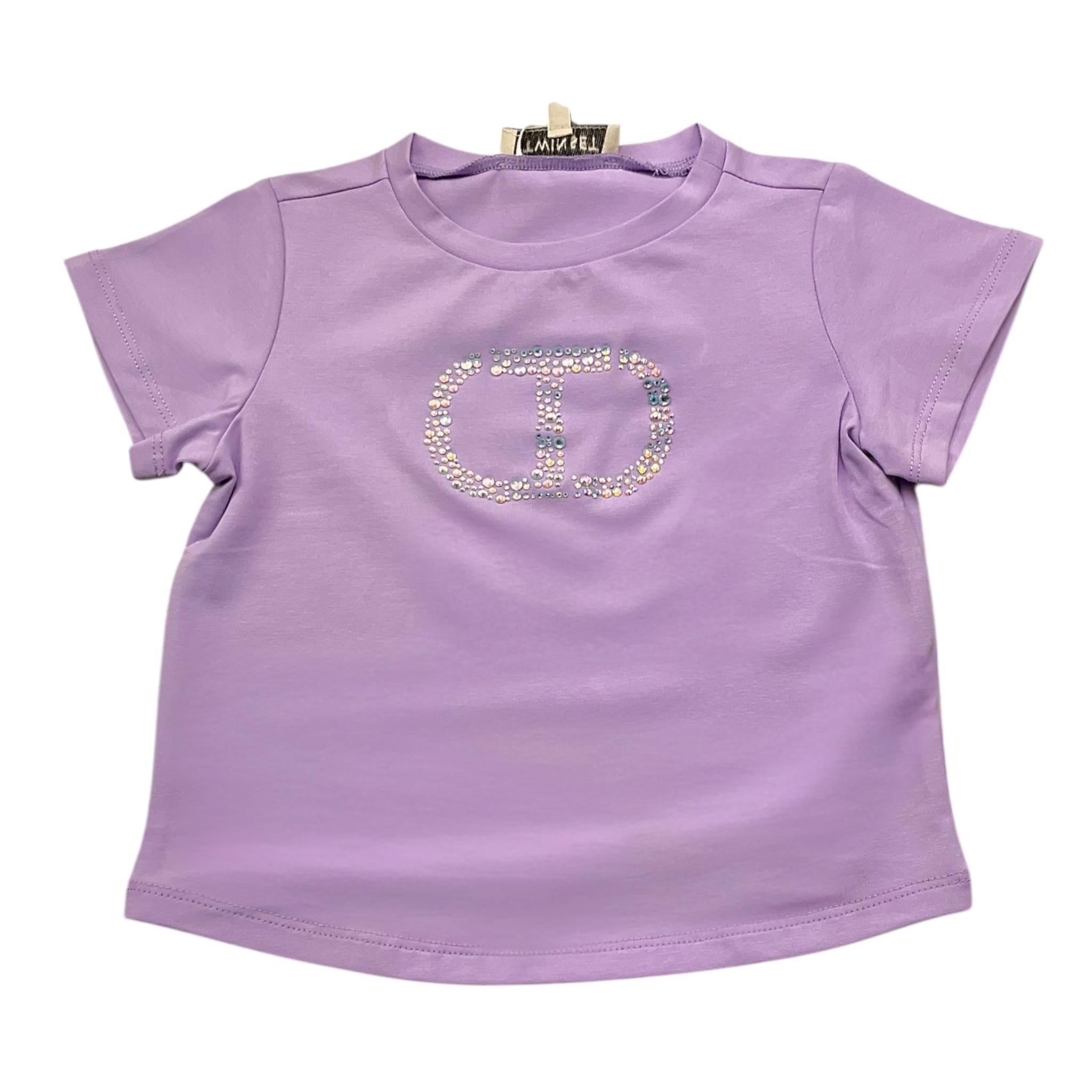 Twinset T-Shirt Girocollo Tinta Unita con Stampa per Neonata 251GJ2485 LILLA TWINSET 