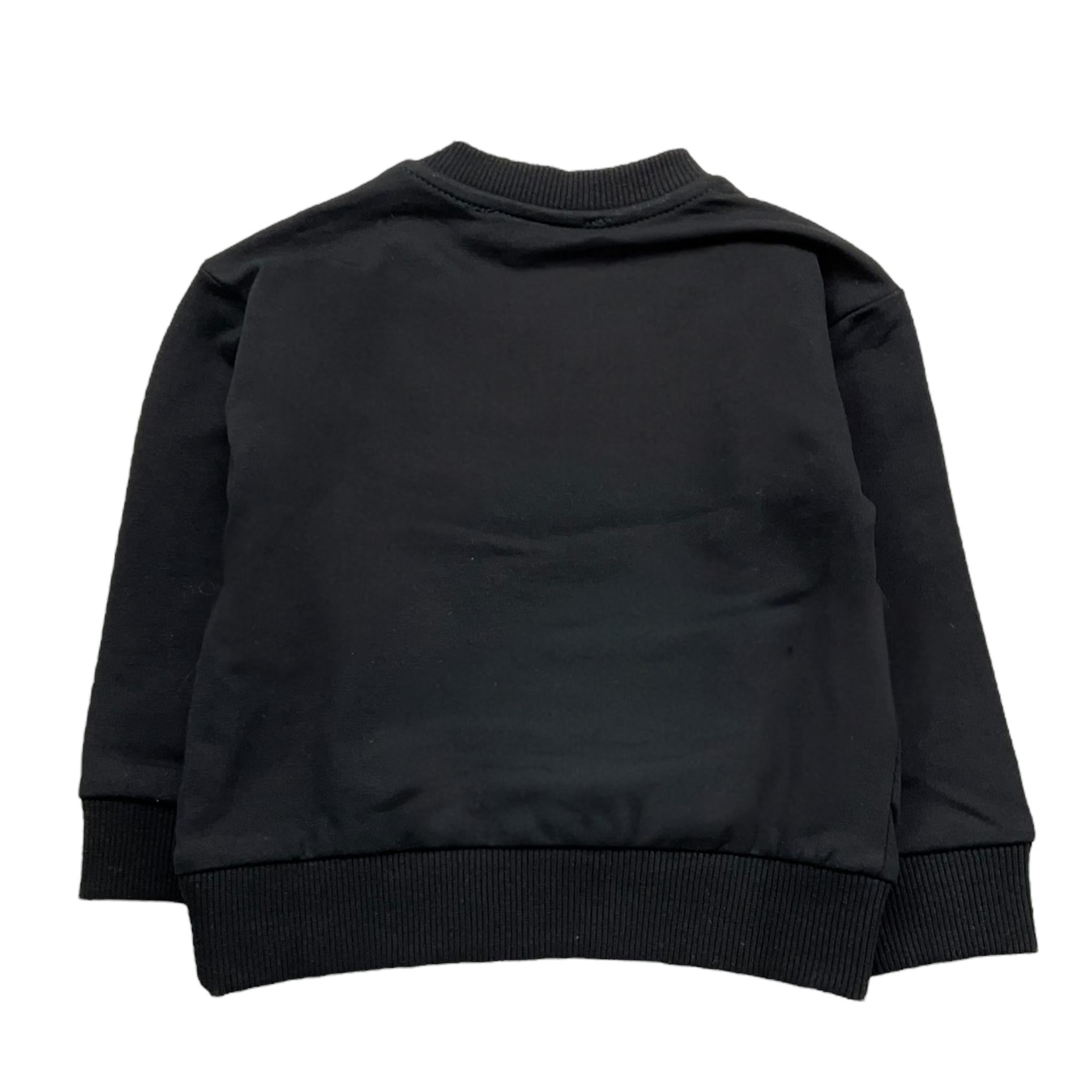 NEVER TOO felpa girocollo tinta unita con stampa Nero per Neonato 1360N NERO NEVER TOO 