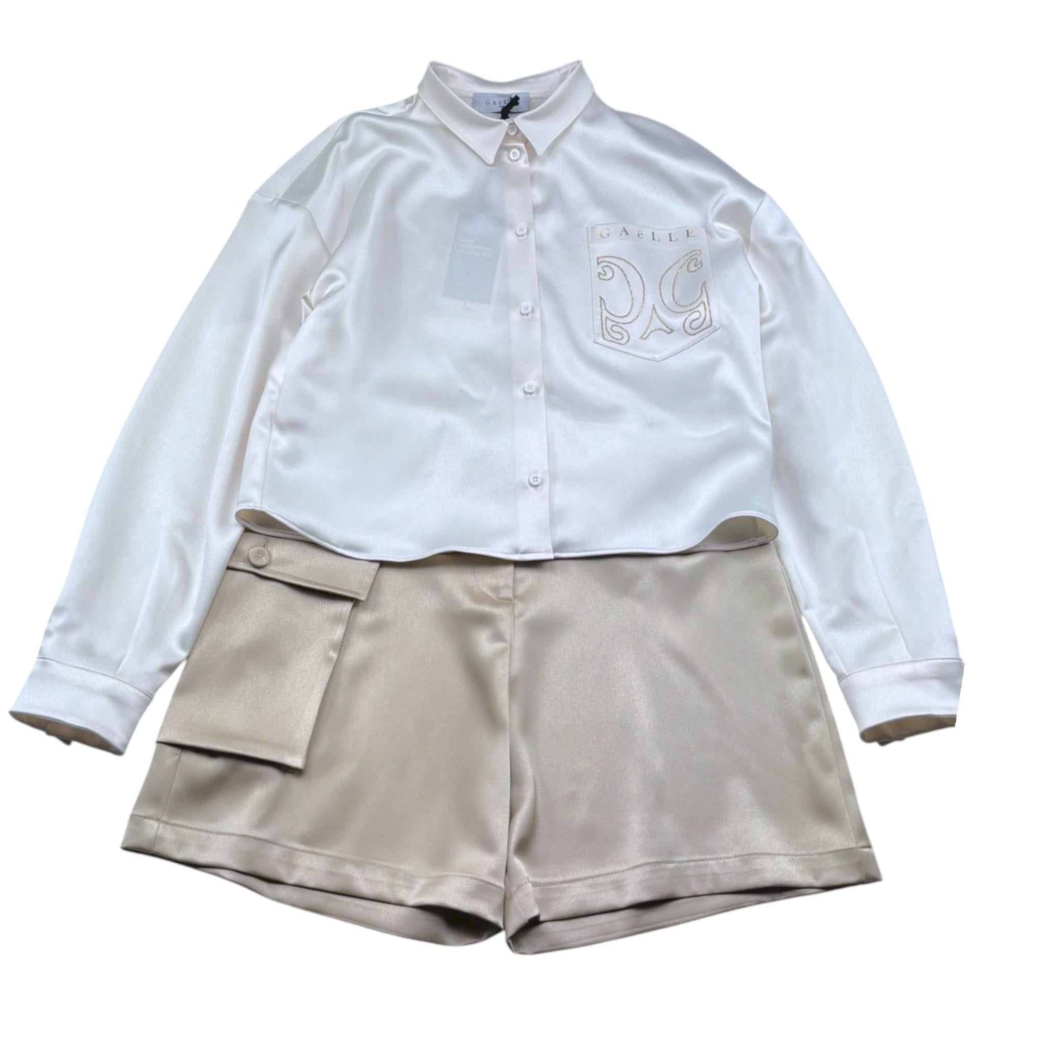Gaelle Completo 2 Pezzi Camicia-Short Bicolore per Bambina 2745CY00360X PANNA/ORO GAELLE 