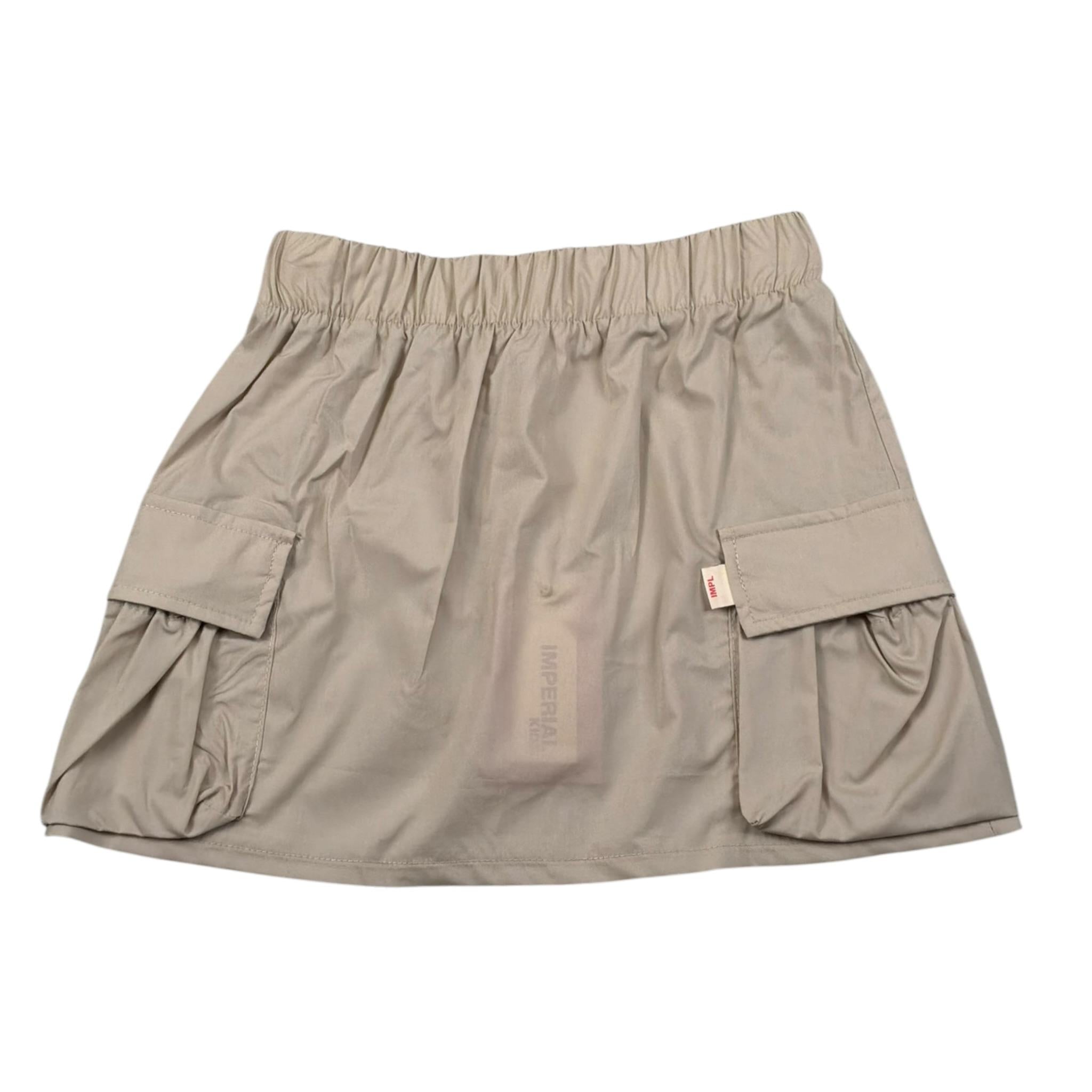 Imperial Gonna Tinta Unita con Elastico In Vita per Bambina GB55270G75 BIEGE IMPERIAL 