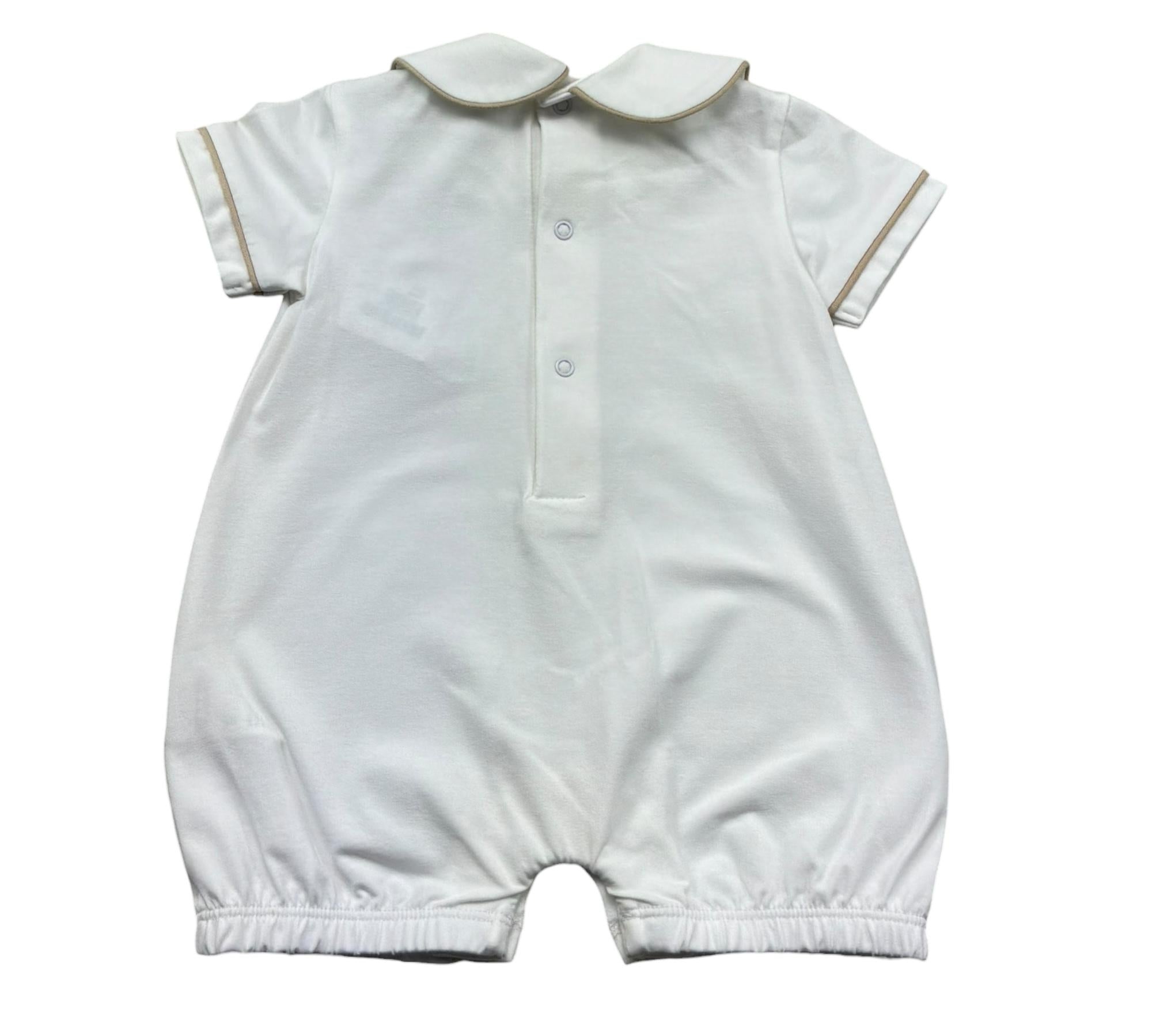 Le Bebe Pagliaccetto Mezza Manica Tinta Unita con Stampa per Neonato LBB5288 BIANCO LE BEBE 