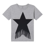 Stella Mccartney T-Shirt Girocollo Tinta Unita con Stampa per Bambina TV8C91 GRIGIO STELLA McCARTNEY 