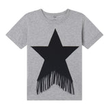 Stella Mccartney T-Shirt Girocollo Tinta Unita con Stampa per Bambina TV8C91 GRIGIO STELLA McCARTNEY 