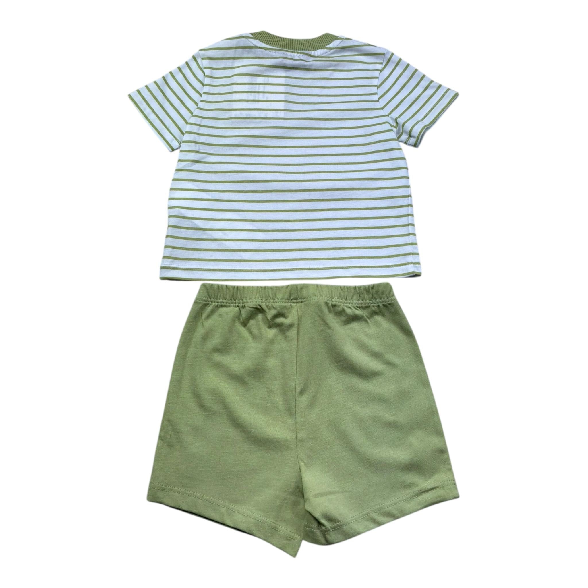 K-Way Completo 2 Pezzi Bicolore T-Shirt-Bermuda Fantasia A Righe per Neonato K2137TW VERDE K-WAY 