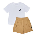 Nike Completo 2 Pezzi T-Shirt-Bermuda Bicolore per Bambino 86N041 BIANCO/BEIGE NIKE 