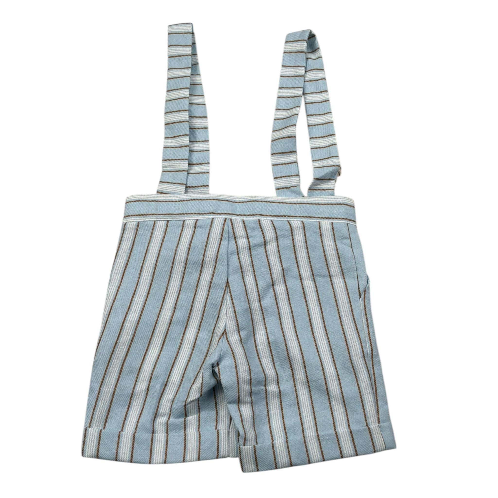 Pure Firenze Bermuda Fantasia A Righe con Bretelle per Neonato PC03291 AZZURRO PURE FIRENZE 