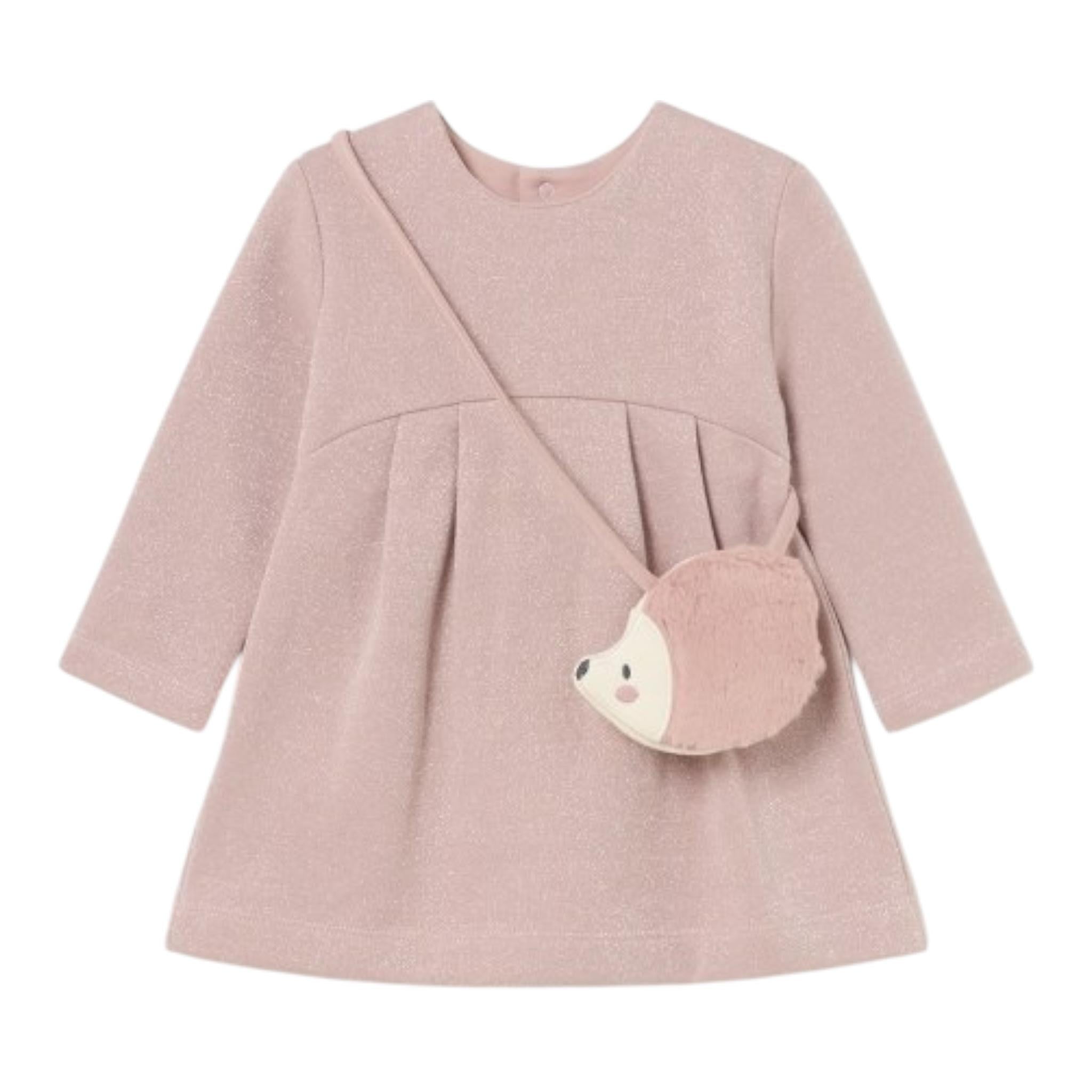 MAYORAL abito tinta unita con pochette girocollo Rosa per Neonata 2915N ROSA MAYORAL 