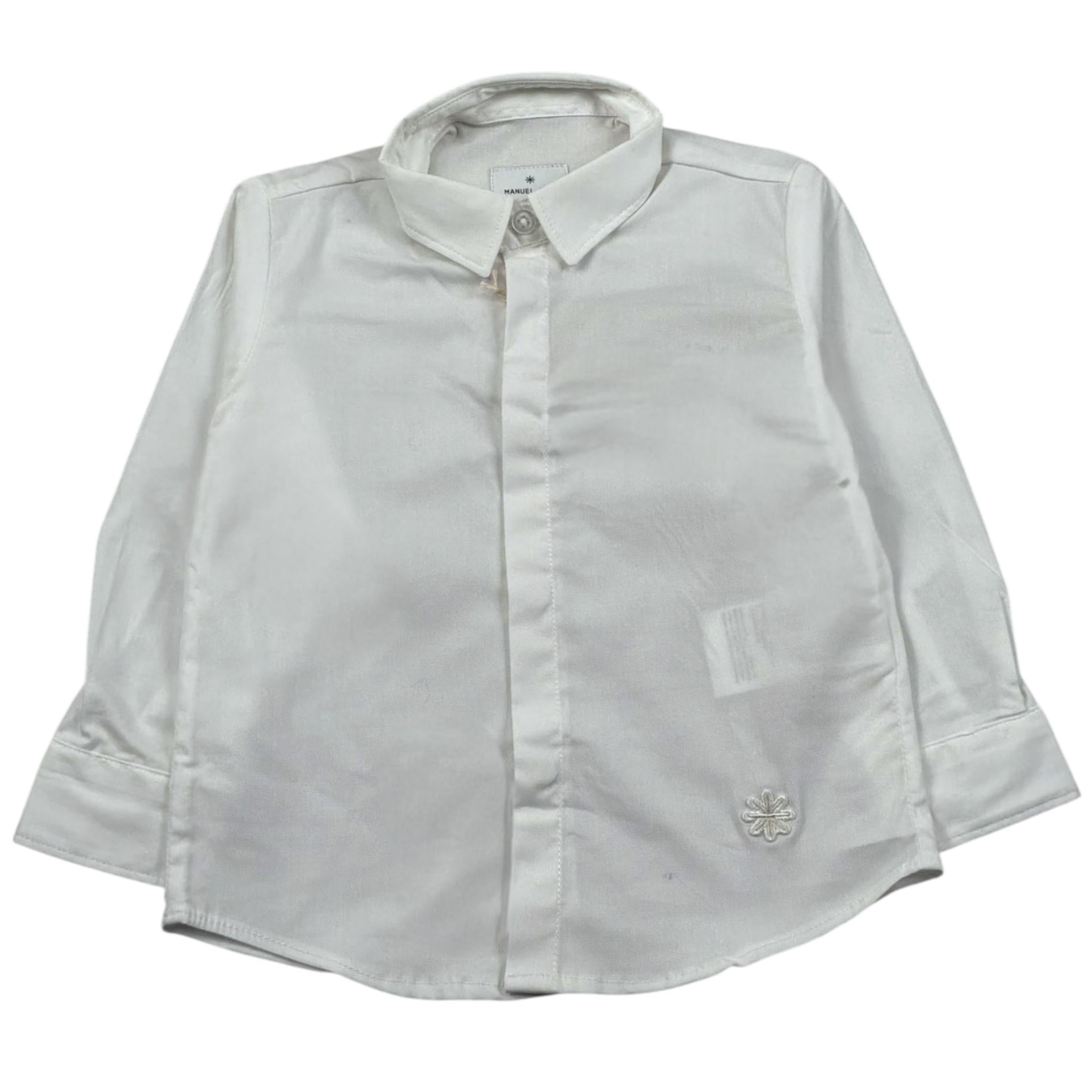 Manuel Ritz Camicia Manica Unga Tinta Unita per Neonato MR1977N BIANCO MANUEL RITZ 