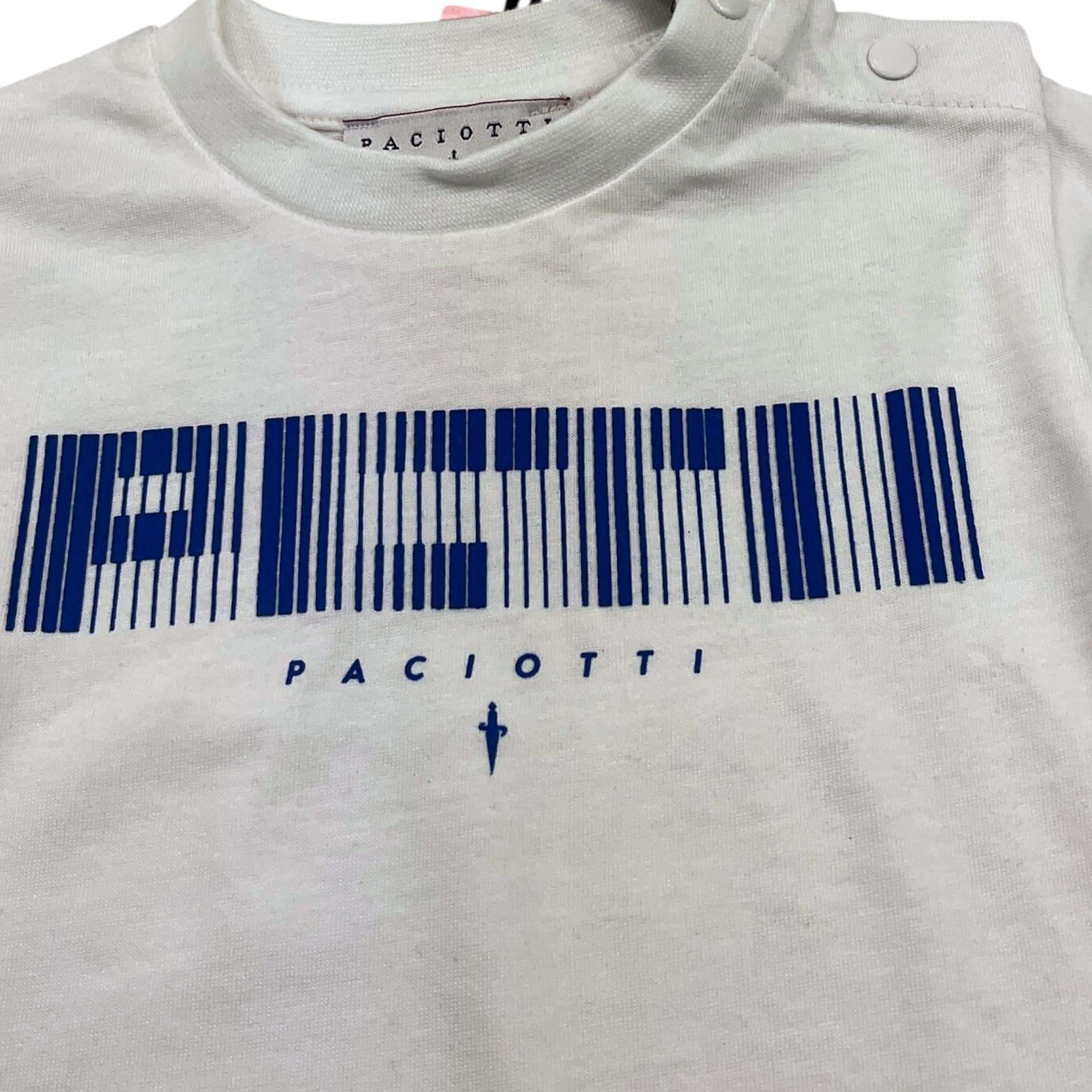 Cesare Paciotti T-Shirt Girocollo Tinta Unita con Stampa per Neonato TSP5103B BIANCO CESARE PACIOTTI 