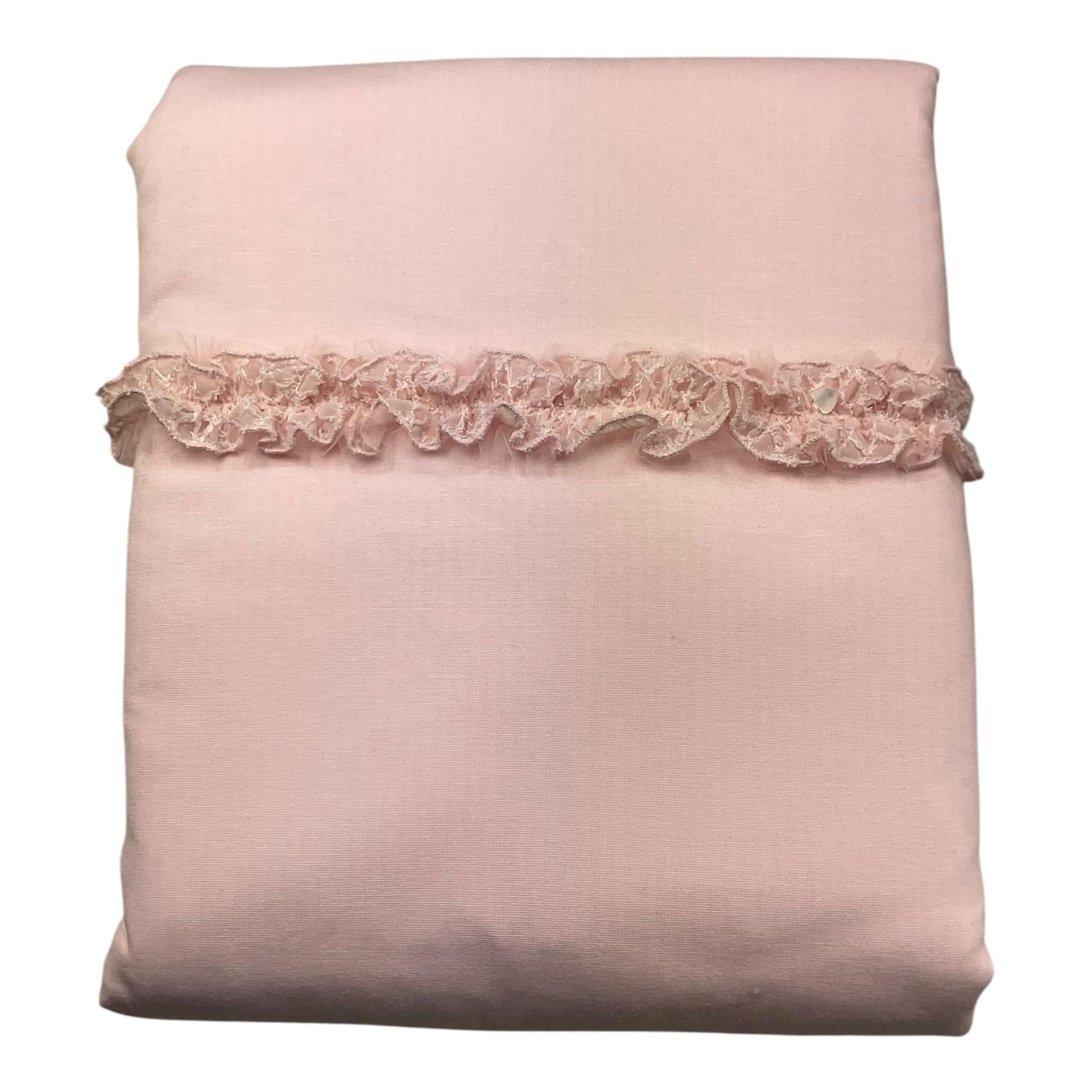 NINNAOH coperta tinta unita con applicazioni Rosa per Neonata I24COP3I ROSA NINNAOH 