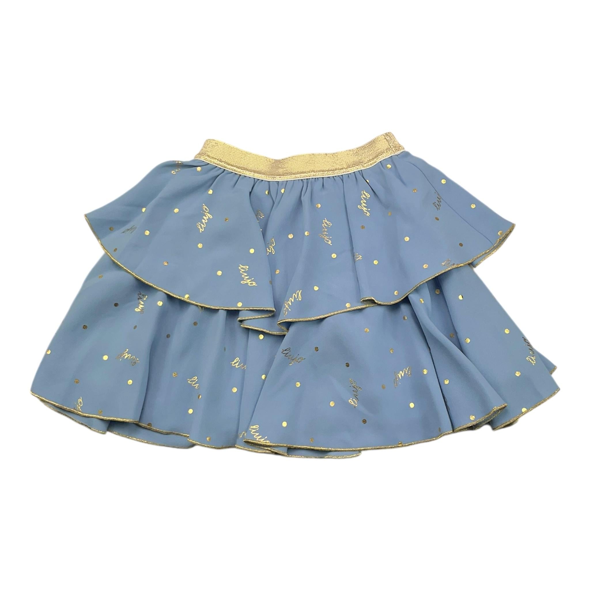 LIU JO gonna tinta unita con stampa in contrasto Azzurro per Bambina KF4050T4508J AZZURRO LIU JO 