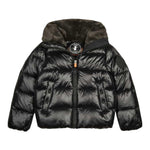 SAVE THE DUCK giubbino tinta unita con zip e pelliccia Nero per Bambino J30974G NERO SAVE THE DUCK 