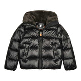 SAVE THE DUCK giubbino tinta unita con zip e pelliccia Nero per Bambino J30974G NERO SAVE THE DUCK 