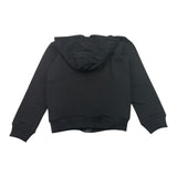 Zu+Elements Felpa Tinta Unita Con Stampa Zip E Cappuccio Nero Per Bambino