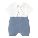 Mayoral Completo 2 Pezzi T-Shirt-Pagliaccetto per Neonato 1607X BIANCO/AZZURRO MAYORAL 