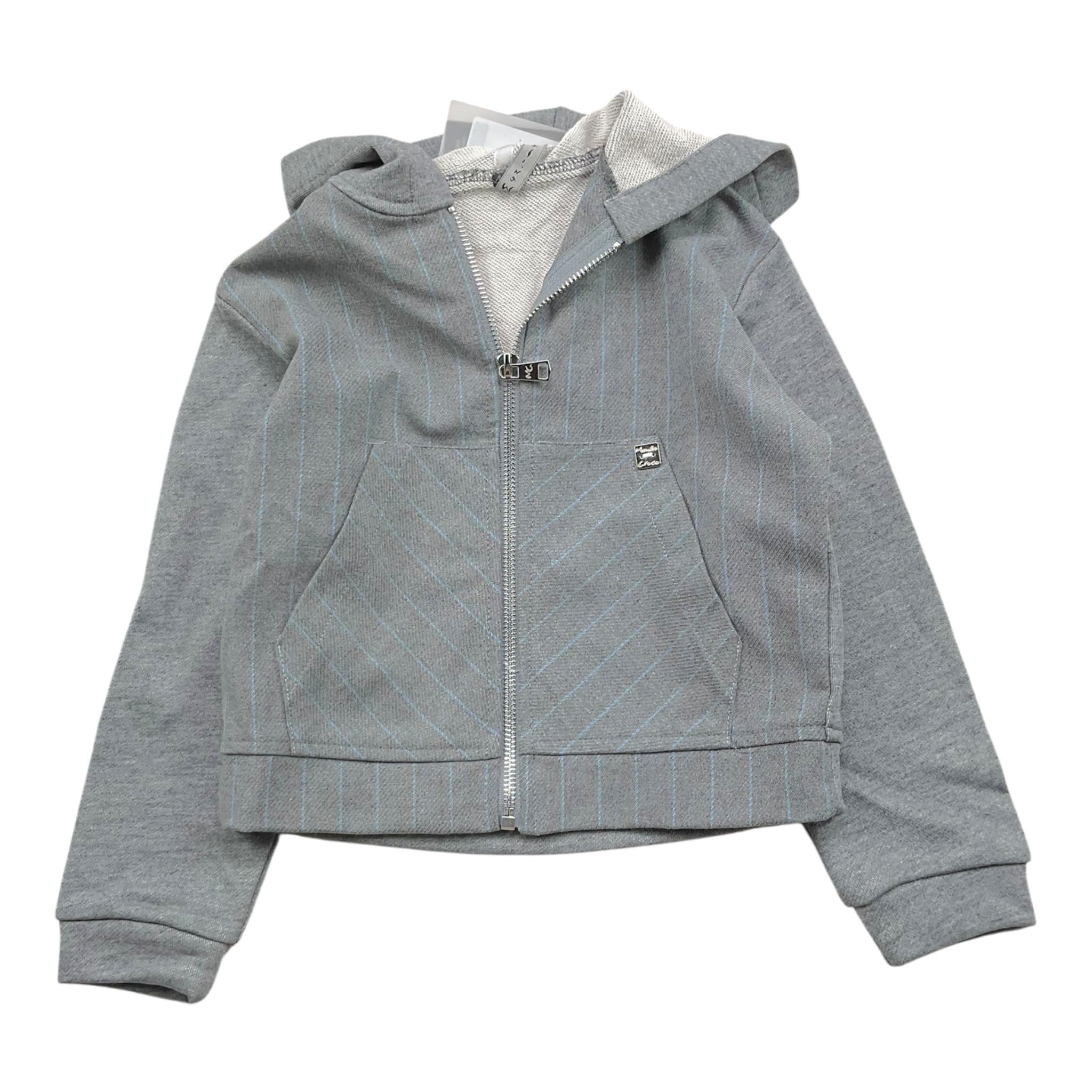 MANILA GRACE felpa tinta unita con cappuccio e zip Grigio per Bambina MFBF24W225 GRIGIO MANILA GRACE 