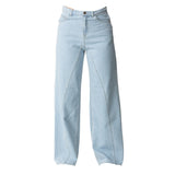 Elisabetta Franchi Jeans Tinta Unita Modello A Palazzo per Bambina EFPA280X AZZURRO ELISABETTA FRANCHI 