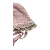 Paz Rodriguez Cappello Tinta Unita Con Ricami Rosa Per Neonata