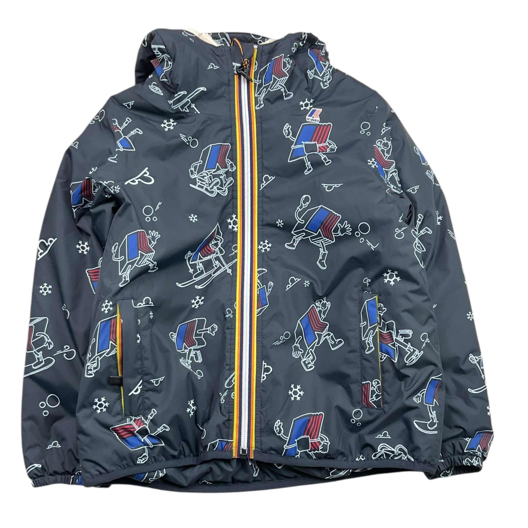 K-WAY giubbino tinta unita con zip e cappuccio Blu per Bambino K1127IW BLU K-WAY 