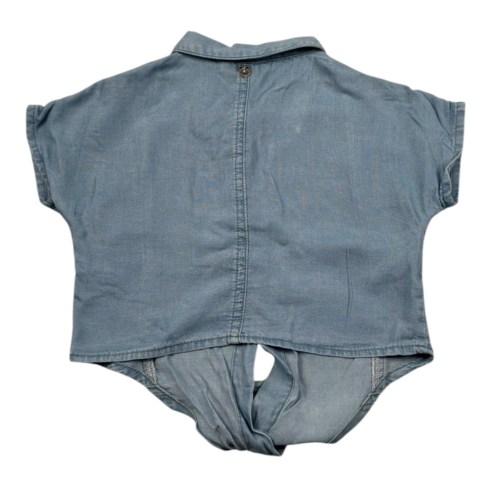 Please Camicia Mezza Manica Tinta Unita per Neonata CC85010G71 AZZURRO PLEASE 