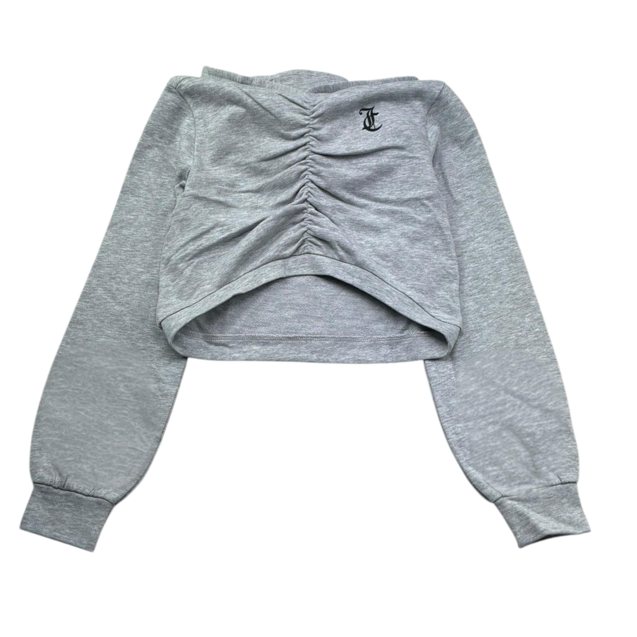 Juicy Couture Felpa con Cappuccio Tinta Unita per Bambina JBX6698 GRIGIO JUICY COUTURE 