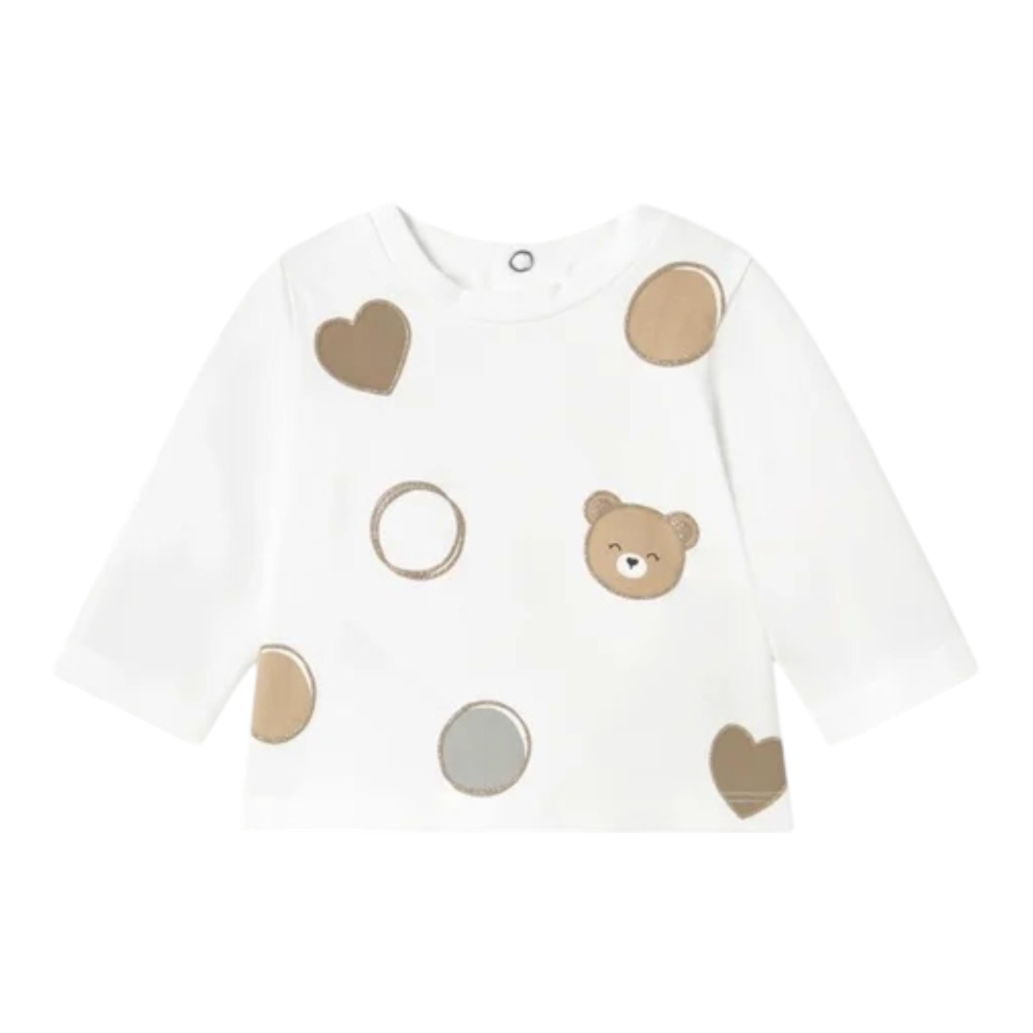 Mayoral T-Shirt Girocollo Tinta Unita con Stampa per Neonata 1071 BIANCO MAYORAL 