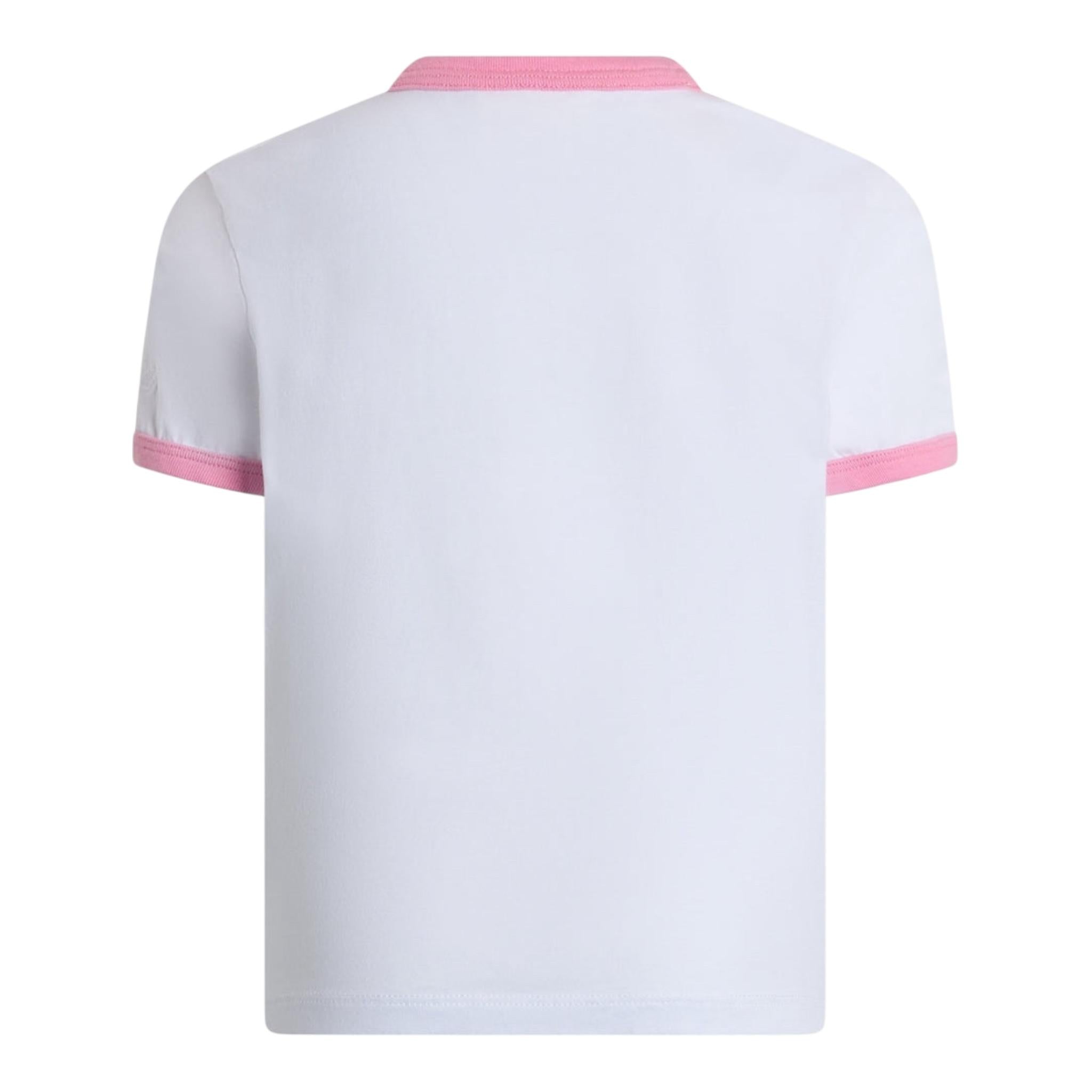 Saint Barth T-Shirt Girocollo Tinta Unita con Stampa per Bambina ELLY0030 BIANCO SAINT BARTH 