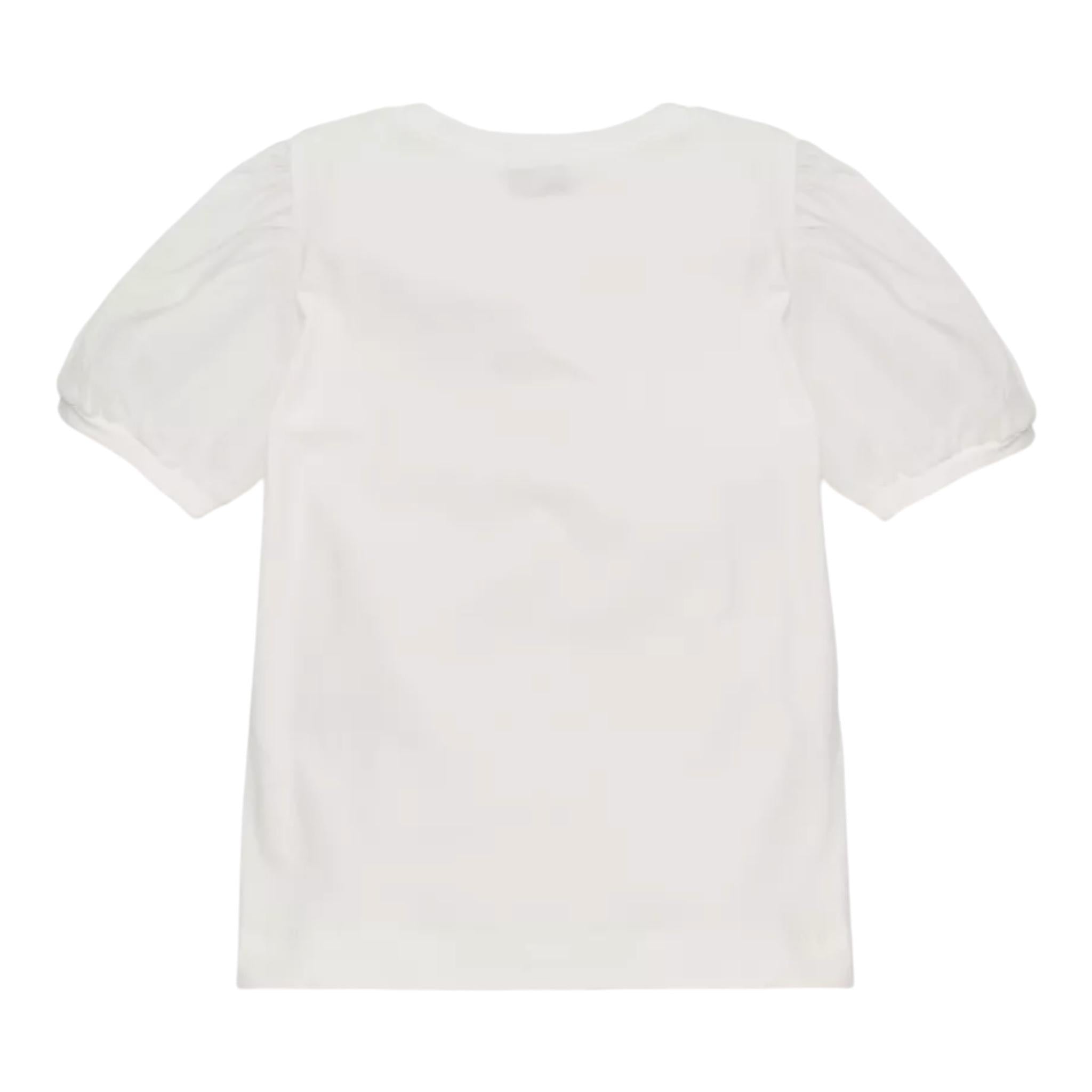 Monnalisa T-Shirt Girocollo Tinta Unita con Stampa per Bambina 113609SL BIANCO MONNALISA 
