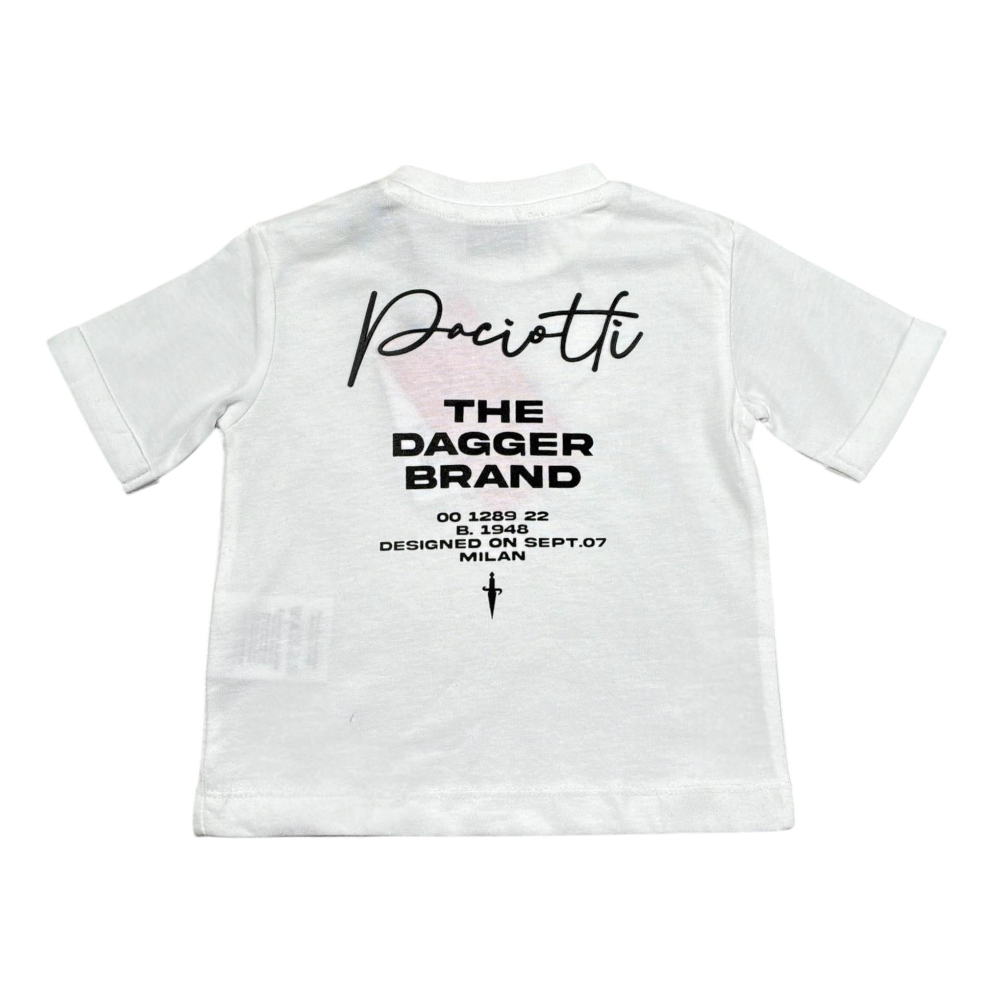 Cesare Paciotti T-Shirt Girocollo Tinta Unita con Stampa per Bambino TSP5113BX BIANCO CESARE PACIOTTI 