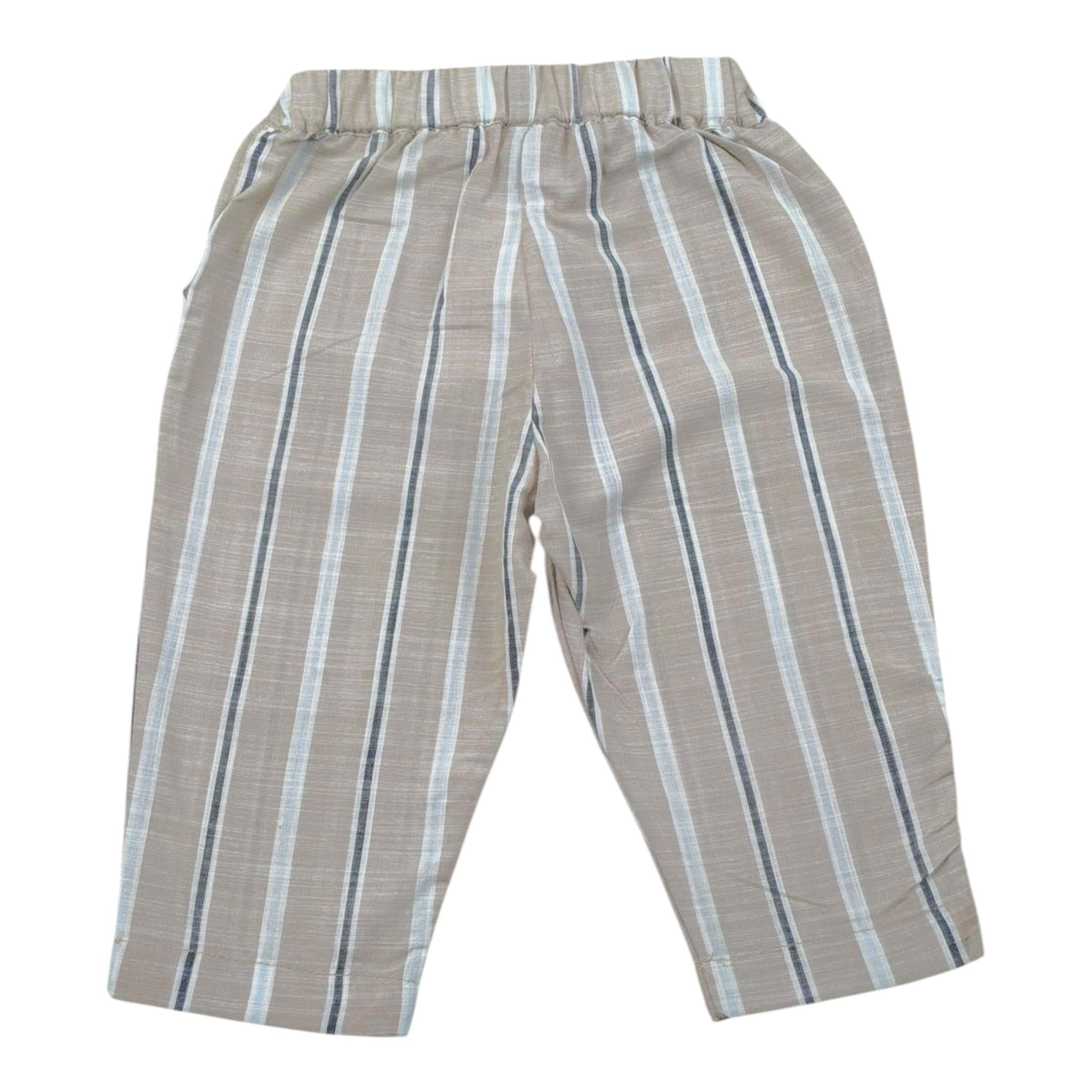 Babyvip Pantalone Tinta Unita con Fantasia A Righe per Neonato T1342 BEIGE BABYVIP 