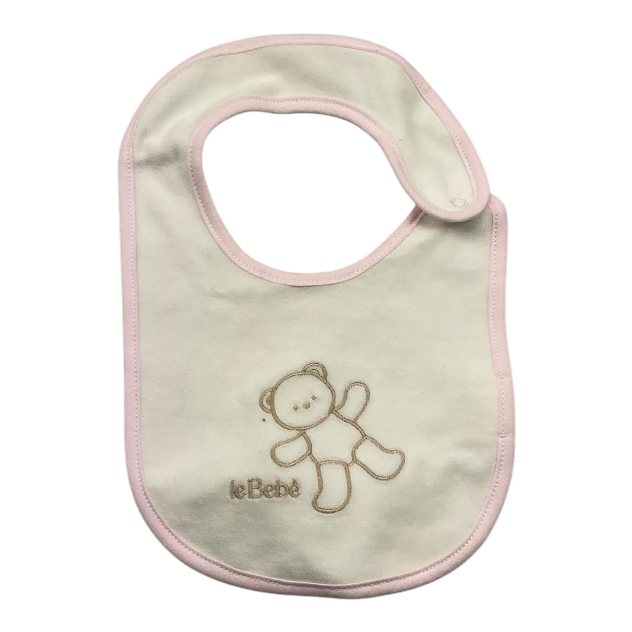 LE BEBE' bavetta tinta unita con stampe orsi Bianco per Neonata LBG5994 BIANCO LE BEBE' 
