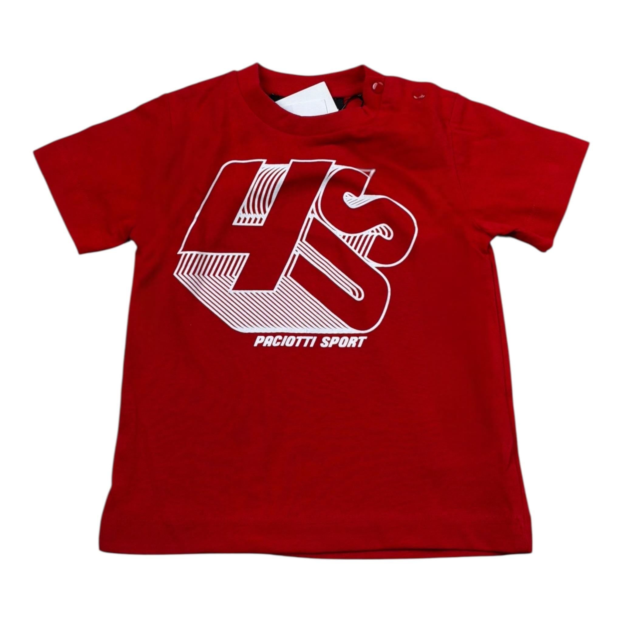 Cesare Paciotti T-Shirt Girocollo Tinta Unita con Stampa per Neonato COMP0103N ROSSO CESARE PACIOTTI 