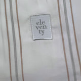Eleventy Camicia Manica Lunga Tinta Unita con Fantasia A Righe Bianco per Bambino