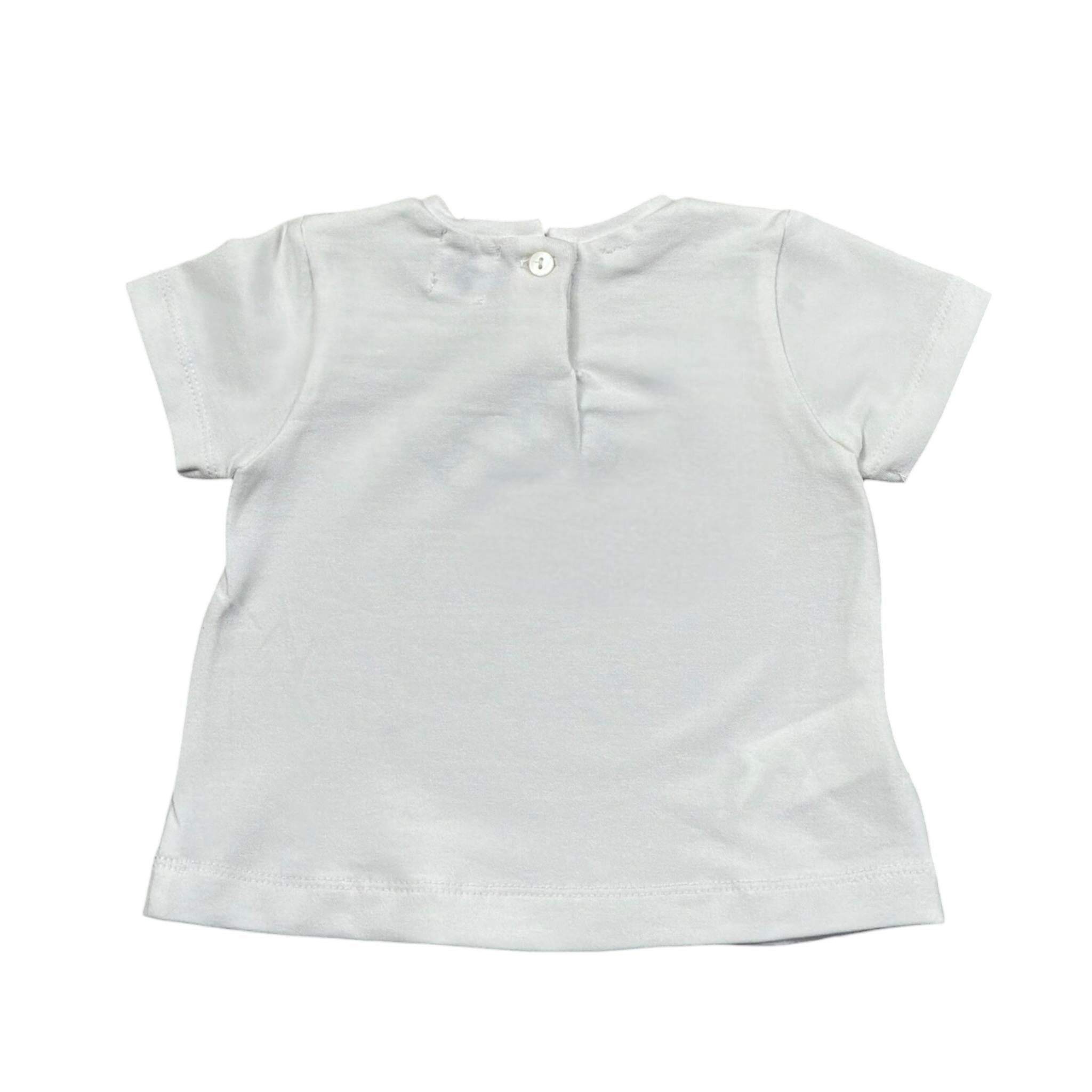 Malvi & Co T-Shirt Girocollo Tinta Unita con Stampa per Neonato S25N139CAJJ BIANCO MALVI & CO 