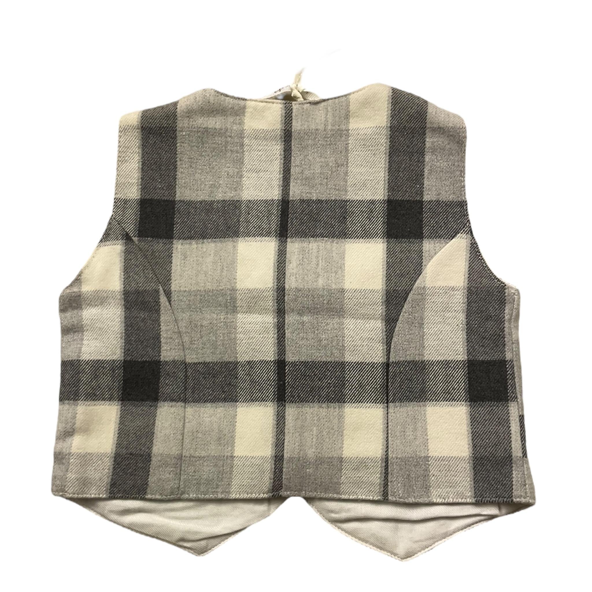 MINI BANDA gilet tinta unita con fantasia a quadri Grigio per Neonato GIL0094 GRIGIO MINI BANDA 