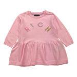 JOHN RICHMOND abito tinta unita girocollo con stampa Rosa per Neonata RIA24056VE ROSA JOHN RICHMOND 