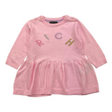 JOHN RICHMOND abito tinta unita girocollo con stampa Rosa per Neonata RIA24056VE ROSA JOHN RICHMOND 