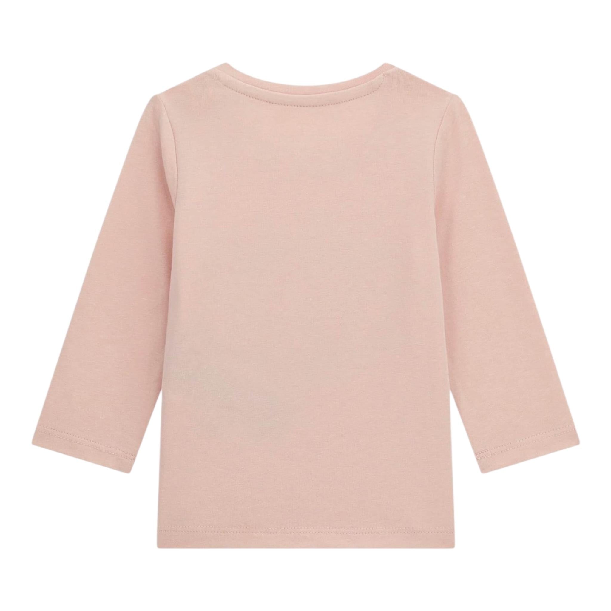 GUESS shirt girocollo tinta unita con stampa in contrasto  Rosa per Neonata A4I05K6YW4 ROSA GUESS 