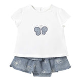 Mayoral Completo 2 Pezzi T-Shirt-Gonna con Coulotte Bicolore per Neonata IG0IG02906XPANNAX BIANCO/AZZURRO MAYORAL 