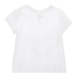 Monnalisa T-Shirt Girocollo Tinta Unita con Brillantini per Neonata 39E610 BIANCO MONNALISA 