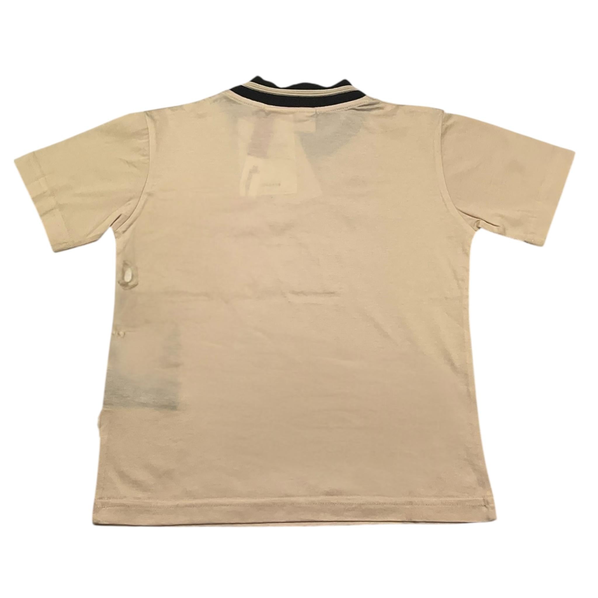 Yes London T-Shirt Girocollo Tinta Unita con Logo per Bambino JR2130 BEIGE YES LONDON 