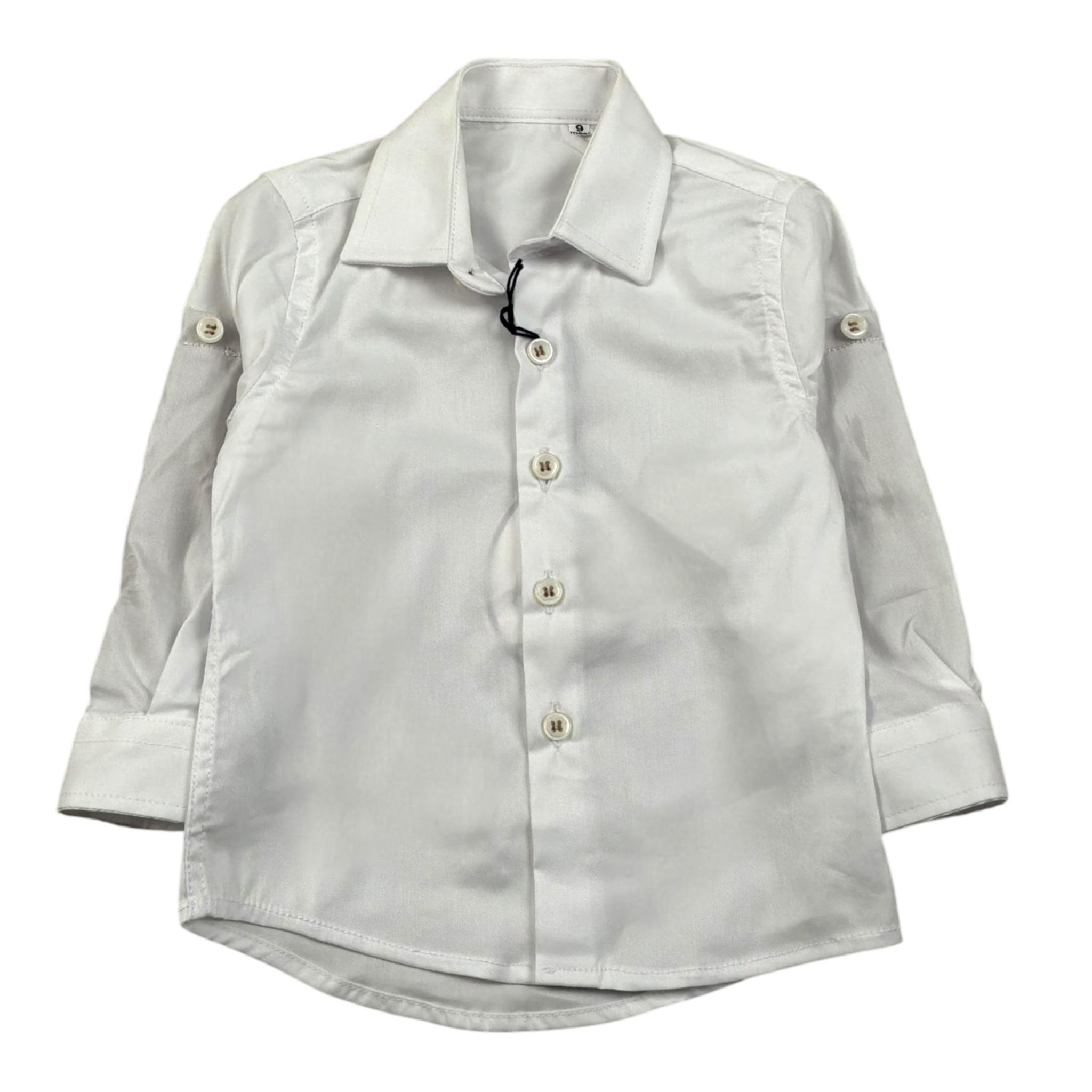 Ambaraba Camicia Manica Lunga Tinta Unita per Neonato FM32056 BIANCO AMBARABA 