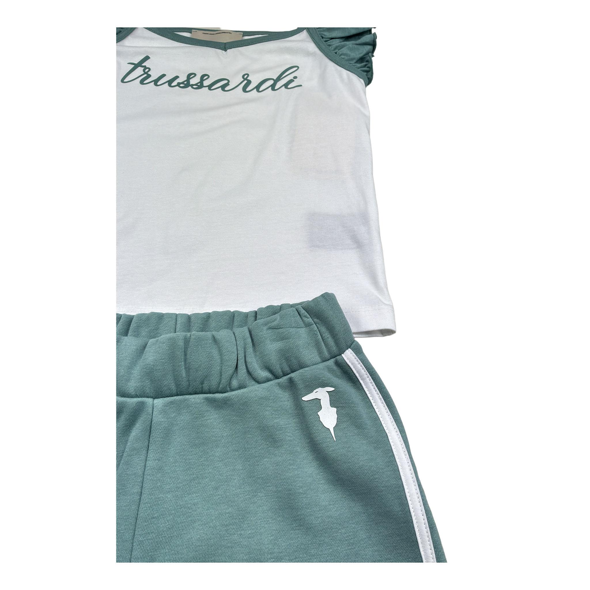 Trussardi Completo 2 Pezzi Canotta-Short per Bambina TGP26011CJ BIANCO/VERDE TRUSSARDI 