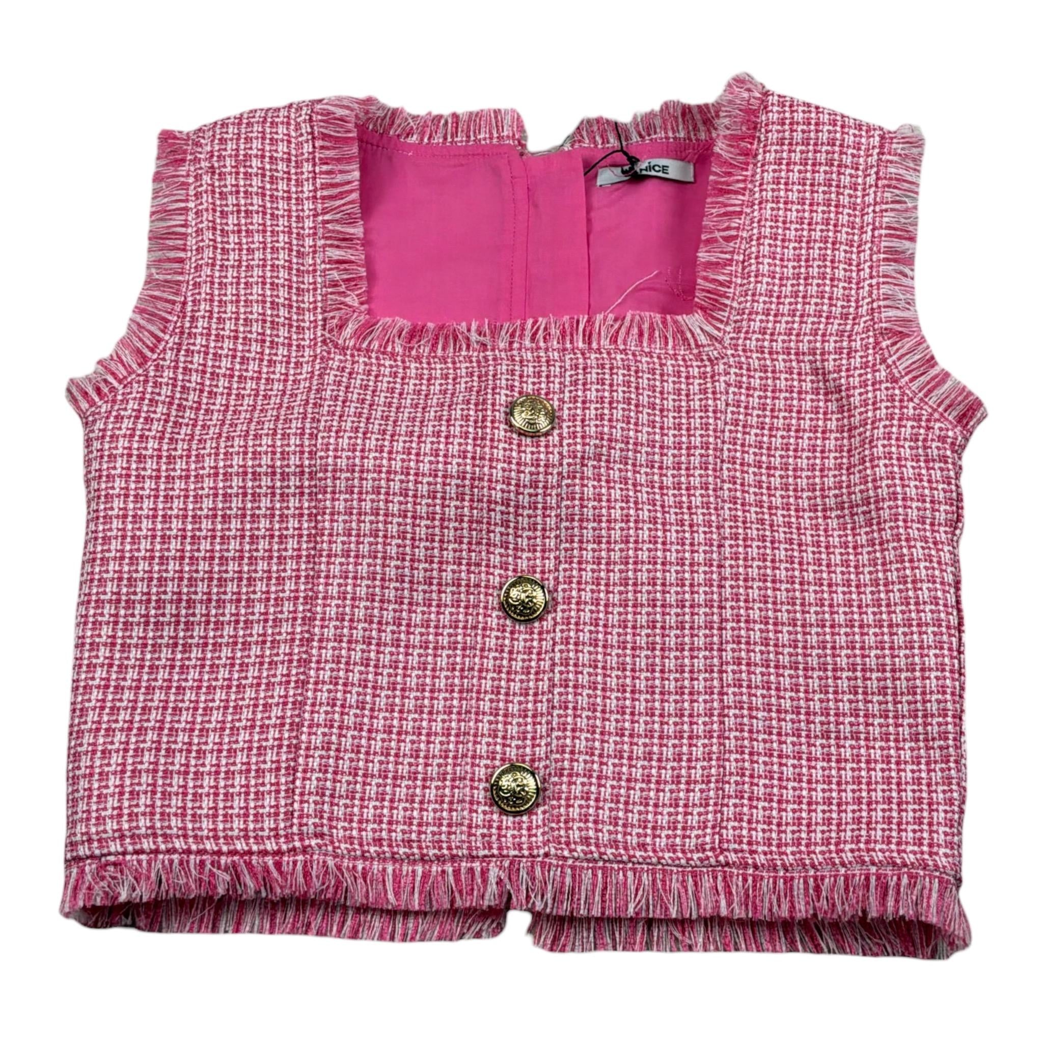 Janice Top Giromanica tinta unita Rosa per Bambina JN670R ROSA JANICE 