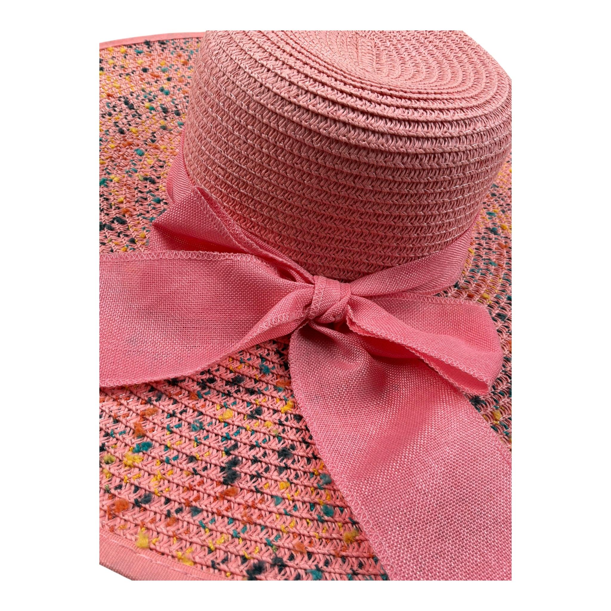 Fun & Fun Cappello In Paglia Tinta Unita con Fiocco per Bambina FNJAC12218 ROSA FUN & FUN 