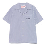 Saint Barth Camicia Mezza Manica Fantasia A Righe per Bambino KALE002 BLU SAINT BARTH 