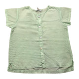Zero Ampere Camicia Mezza Manica Fanasia A Righe Verde Acqua Per Bambino