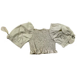 Nanan Top Mezza Manica Tinta Unita Beige Per Bambina