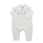 Le Coconne Tutina Tinta Unita con Ricami per Neonata LCN1940 PANNA LE COCONNE 